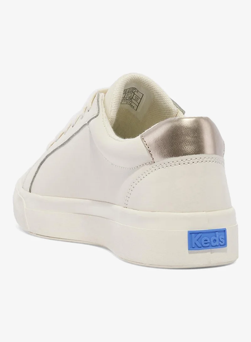 Keds Egret/Champagne Keds Women's Pursuit Lace Up Leather Casual Sneaker Beige for Women | Best Price UAE